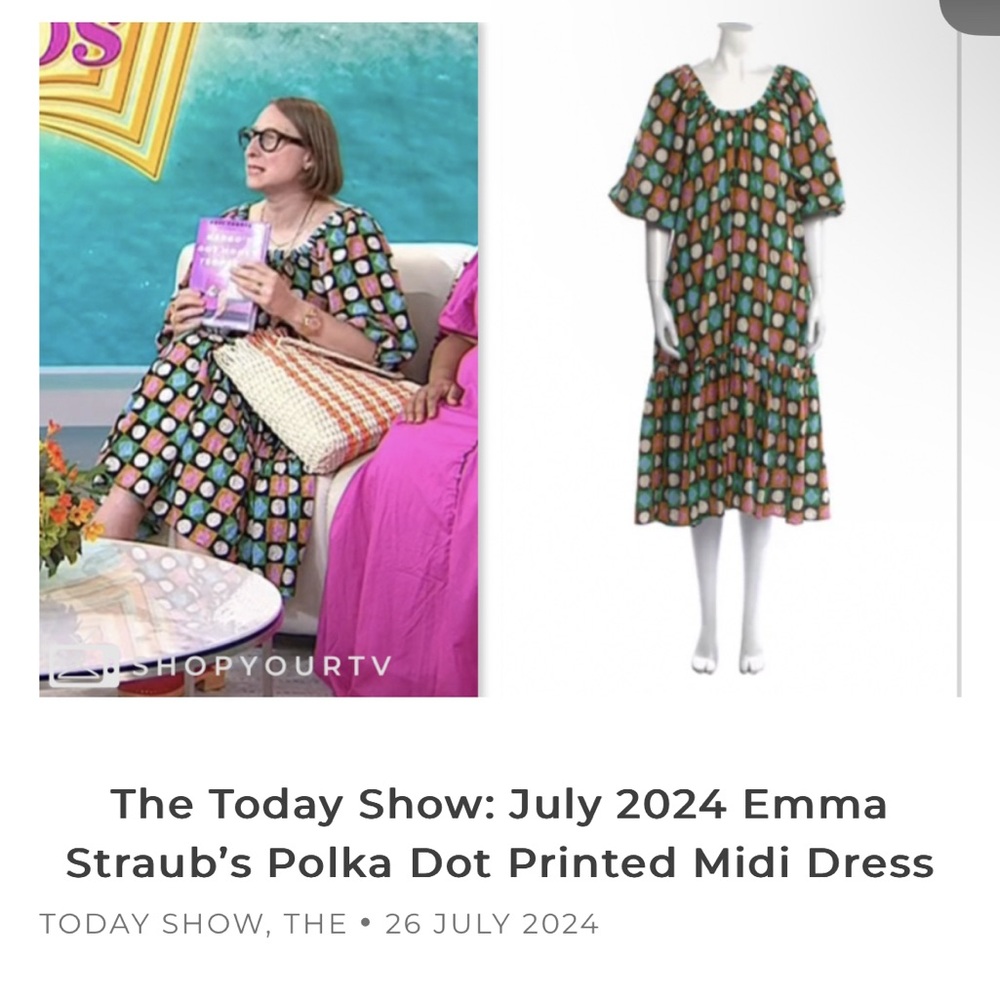 LA DoubleJ Multicolor Polka Dot Midi Dress